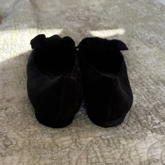 Prada Black Suede Bow Flats - Picture 7 of 7